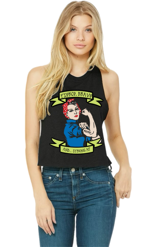 Fierce, Brave & Strong AF Cropped Tank Top